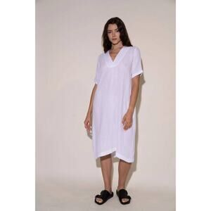 Stark X Gauze Nicola Dress White Midi Kaftan Coverup S NWT CoastalGrandma Resort